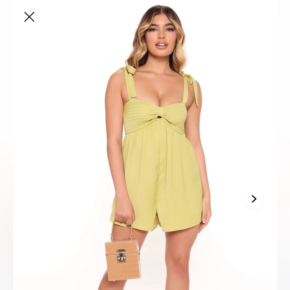 NWT Chartreuse FashionNova Romper